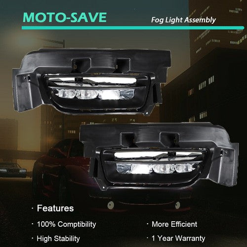 Solid Spare LED Fog Lamps Assembly w/ Switch+Wiring+Cover For Dodge Charger 15-17 LH+RH