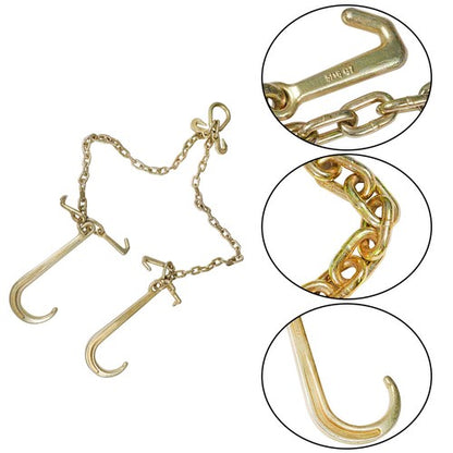 Solid Spare For G70 5/16" V-Chain Bridle w/ 15" Large J Hooks,J-Hook w/ Grab Hooks 3' US