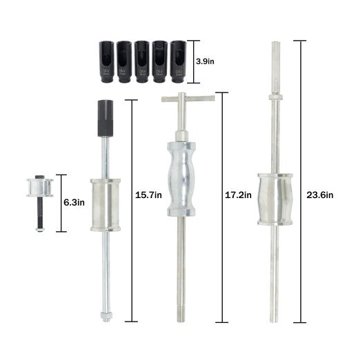Solid Spare 40 Pieces Slide Hammer Puller Adapter Tool Kit Engine Fuel Injector Extractor