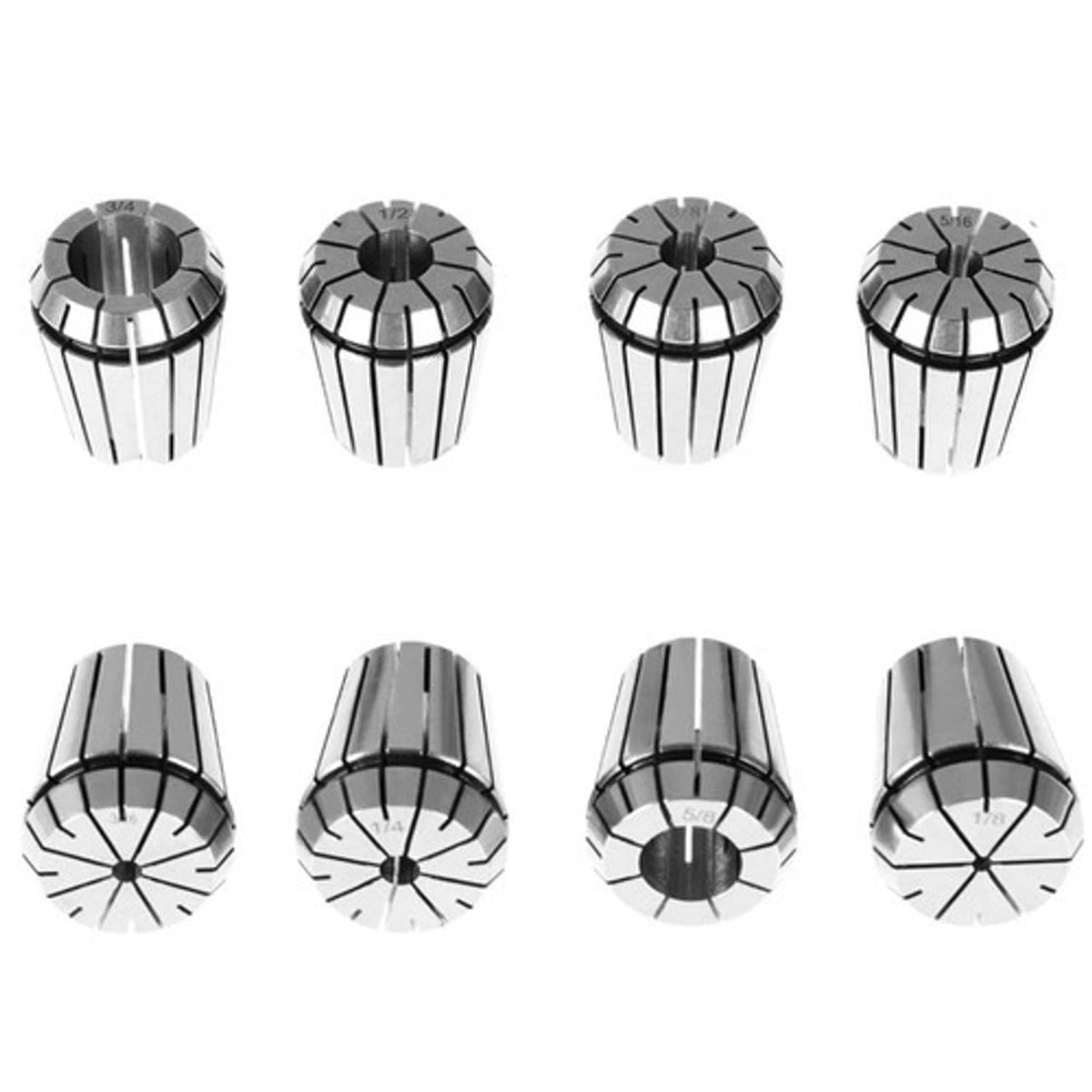Solid Spare For CNC Milling Lathe Tool Engraving Machine 8Pcs ER32 Spring Collet 1/8"-3/4"