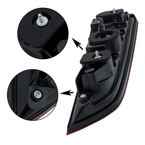 Solid Spare Rear Inner Chrome For 2016-2018 Honda Pilot Tail Light Red Right Passenger Side
