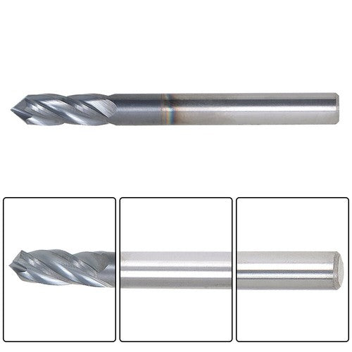 Solid Spare 1/4" 90 Degree 4 Flute Carbide Drill Mill 2-1/2" Overall Length Tialn Coated