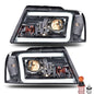 Solid Spare LED DRL Projector Headlights Smoke Fit For 04-08 Ford F-150/Lincoln Mark LT