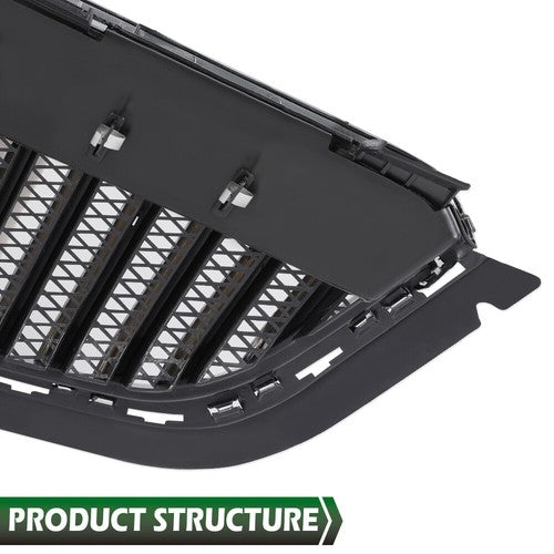 Solid Spare Fit For 2016-2018 Buick Envision Black Front Bumper Upper Grille w/ Chrome Trim