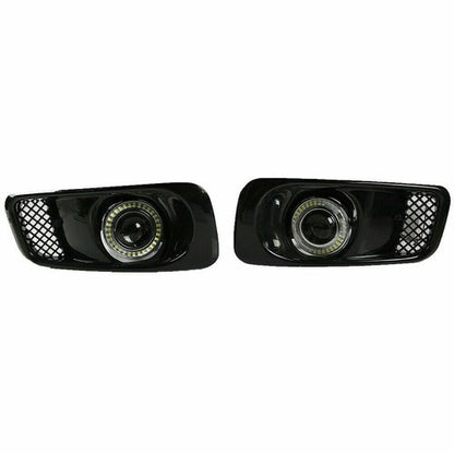 For 1999-2000 Honda Civic Clear Lens LED Fog Light Lamps DRL & BLACK GRILLE 3PCS