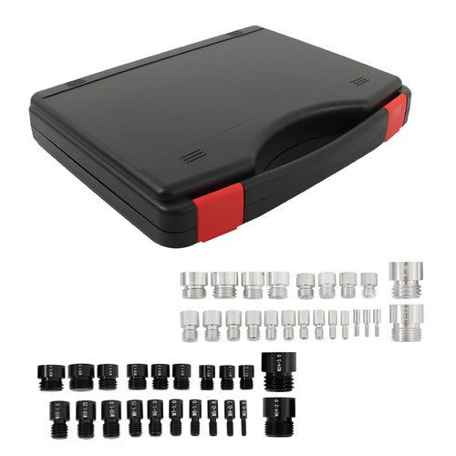 Solid Spare 23 Metric & 21 Inch Nut and Bolt Gauge 44 Nut and Bolt Thread Checker in Case