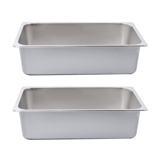 Solid Spare 2 Pack 6 Inch Deep Full Size Restaurant Steam Table Pans Without Lid