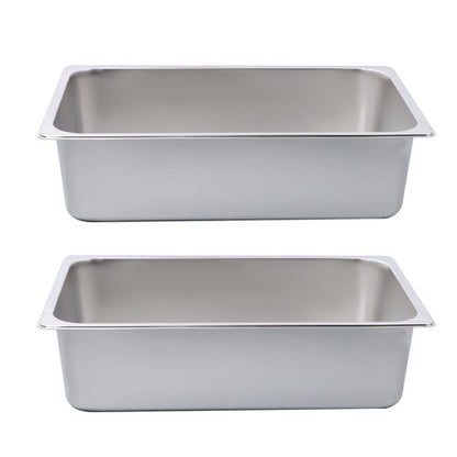 Solid Spare 2 Pack 6 Inch Deep Full Size Restaurant Steam Table Pans Without Lid