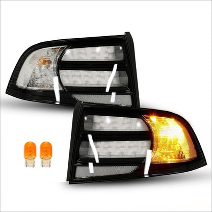 Solid Spare Rear Tail Light For 2004-2008 Acura TL Black Housing Clear Lens Halogen LH RH