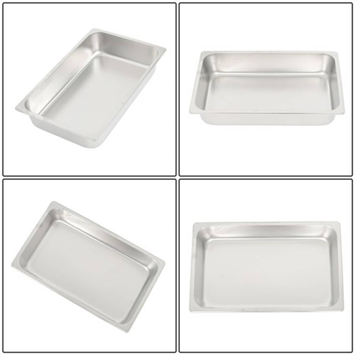 Solid Spare Restaurant Steam Table Pans Full Size 6-Pack 4 Inch Deep Table Pans Without Lid
