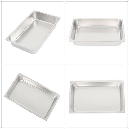 Solid Spare Restaurant Steam Table Pans Full Size 6-Pack 4 Inch Deep Table Pans Without Lid