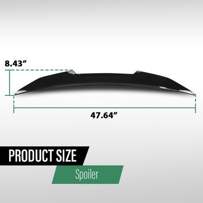 Solid Spare Fits 2021+ BMW G22 430i M440i & G82 M4 Glossy Black PSM Style Trunk Spoiler Wing