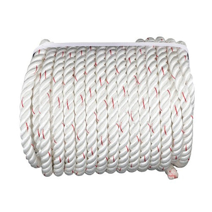 Solid Spare 3/4IN x120FT High Strength Braided Rope Breaking Strength 2038 Pounds White Red