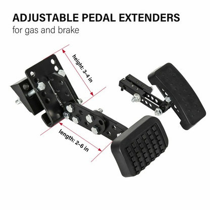 Solid Spare Gas and Brake Pedal Extenders for Short Drivers People Adjustable Length Angle