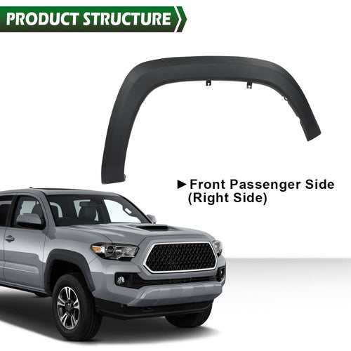 Solid Spare Fit For 16-23 Toyota Tacoma Right Passenger Front Fender Flare Molding Trim