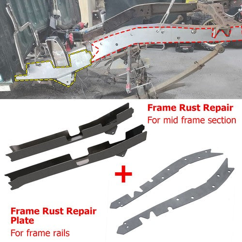Solid Spare Frame Rust Repair Set & Repair Plate Steel For Toyota Tacoma Regular Cab 1996-04