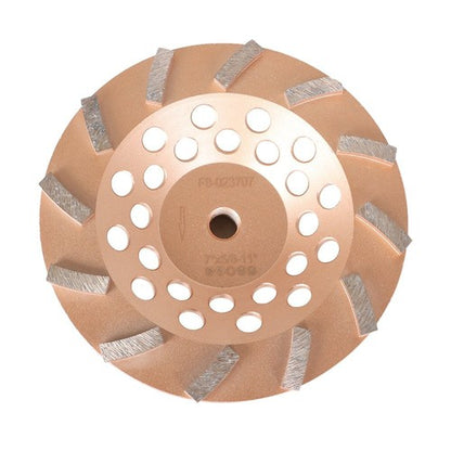 Solid Spare 7" Concrete Grinding Cup Wheels 12 Turbo Diamond Abrasive Seg 5/8"-11 Arbor US