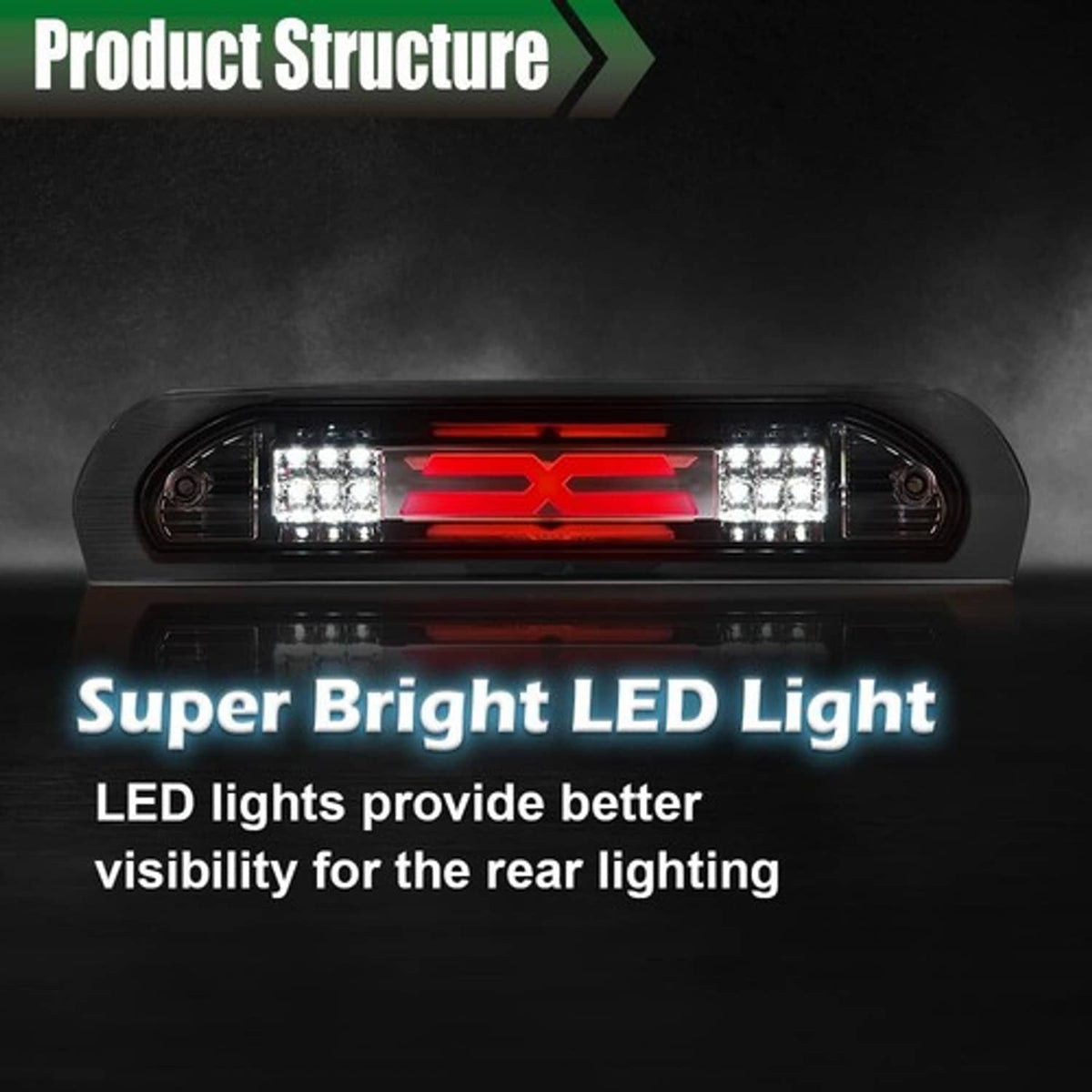 Solid Spare Fit For 02-09 Dodge Ram Truck Clear Lens Third 3rd Tail Brake Light Cargo Lamp