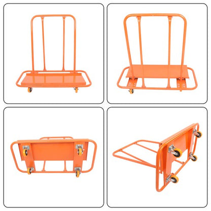 Solid Spare Heavy Duty Drywall Sheet Cart with Safety Belts, 3000 LBS Steel Panel Dolly