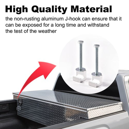 Solid Spare 4pcs Aluminum Fit For Truck Tool Box J-Hook Mounting Clamps Tiedown Bolts Studs