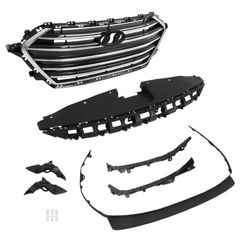 Solid Spare For Hyundai Elantra 2017 2018 Grille Radiator Cover Bumper Lid Set 7pcs Plastic