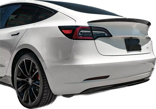 Solid Spare Rear Trunk Spoiler Wing For 2017-2023 2019 Tesla Model 3 Carbon Fiber Look