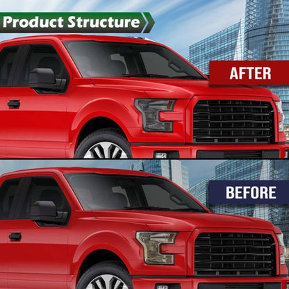 Solid Spare Fit For 2015-2017 Ford F-150 F150 Left+Right Headlight Replacement Lens Smoke