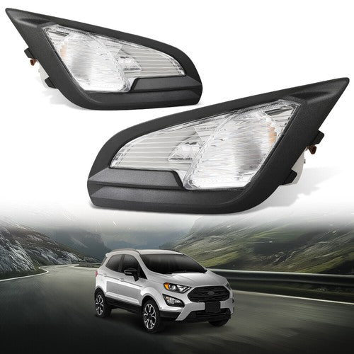 Solid Spare Fit For 18-22 Ford EcoSport Front Bumper Fog Lights Driving Lamps W/ Bulbs