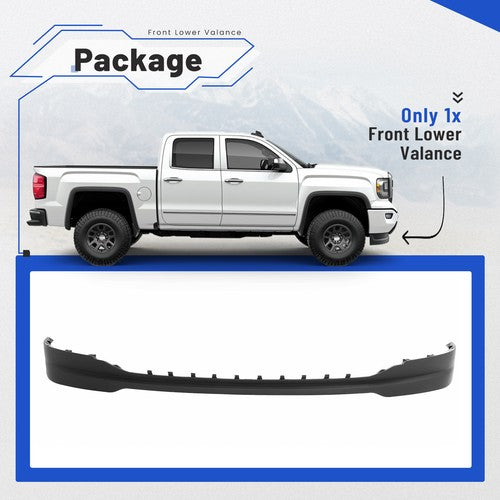 Solid Spare For GMC Sierra 1500 2016-2019 18 Front Bumper Lower Valance Air Deflector Black