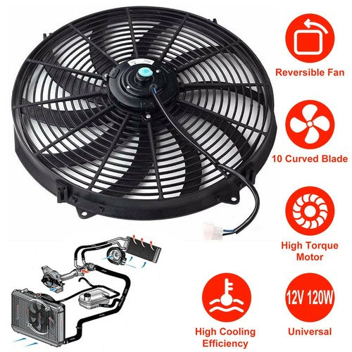 Solid Spare 12V Thermostat Relay Switch Kit 16" Electric Radiator Cooling Fan High 3000CFM