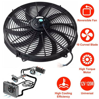 Solid Spare 12V Thermostat Relay Switch Kit 16" Electric Radiator Cooling Fan High 3000CFM