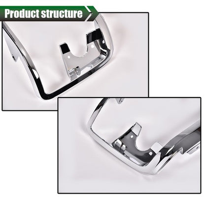 Solid Spare Chrome Headlights Trim Bezel Pair Set Fit For 1992-1996 Ford Bronco F150 Pickup