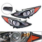 Solid Spare Black Headlights Headlamps Housing Right&Left Side For Hyundai Sonata 2011-2014