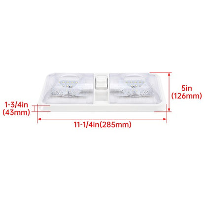 Solid Spare 5x RV LED 12V Double Dome switched Light Ceiling Fixture Camper Trailer Marine