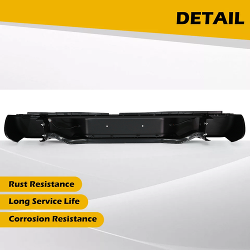 Black Steel Rear Step Bumper For 2005-2020 2021 Nissan Frontier w/o Sensor Holes