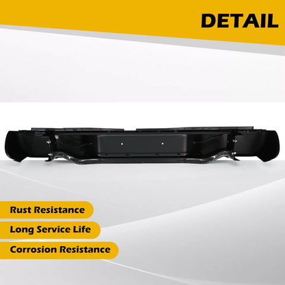 Black Steel Rear Step Bumper For 2005-2020 2021 Nissan Frontier w/o Sensor Holes
