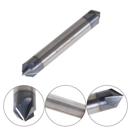Solid Spare Double End 3/8" 4 Flute 90 Degree 2-1/2" Overall Length Carbide Chamfer Mill