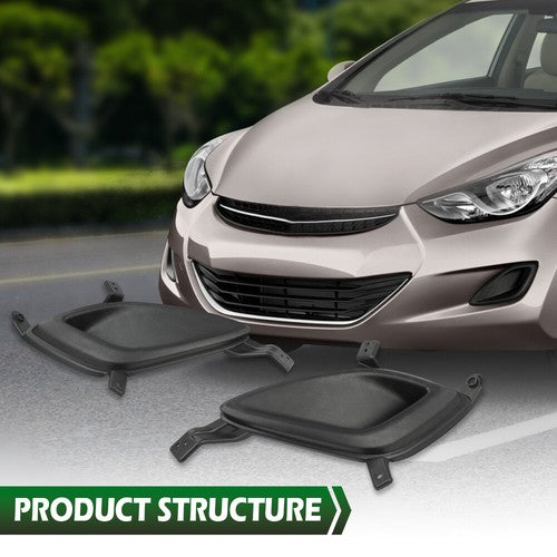 Solid Spare Fit For 2011-2013 Hyundai Elantra Front Bumper Insert Fog Light Cover Left+Right