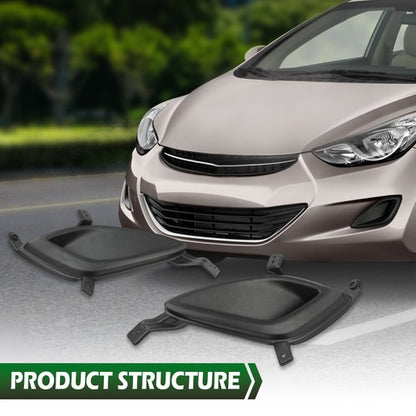 Solid Spare Fit For 2011-2013 Hyundai Elantra Front Bumper Insert Fog Light Cover Left+Right