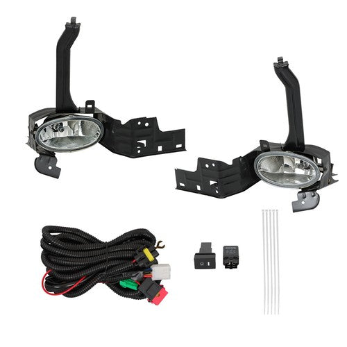 Solid Spare Fog Driving Lights Lamps Black For 2008-2010 Honda Accord Sedan Replacement PAIR
