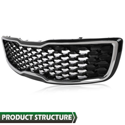 Solid Spare Fit For 2017-2018 Kia Forte5 Hatchback EX LX Front Bumper Upper Grille Grill