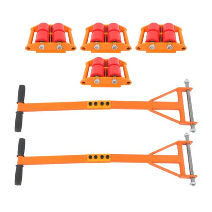 Solid Spare 4 Pcs Machinery Skates Dolly With Handle 360° Rotation 6T/13200Lbs Heavy Duty