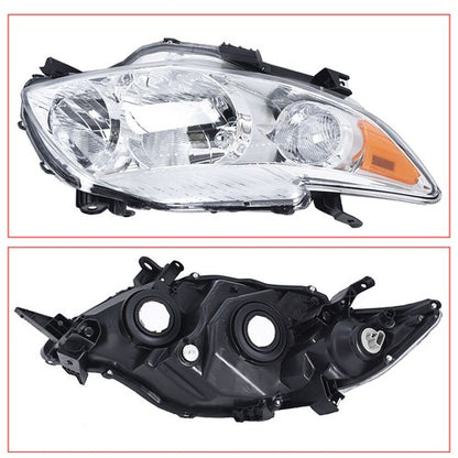 Solid Spare Front Headlight Assembly For Toyota Corolla 2009-2010 LH + RH Pair Clear Lens