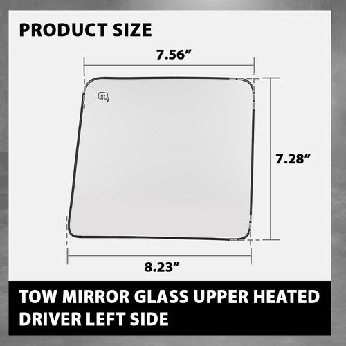 Solid Spare Fit For 08-16 Ford F250 F350 F450 Super Duty Upper Heated Tow Mirror Glass Left