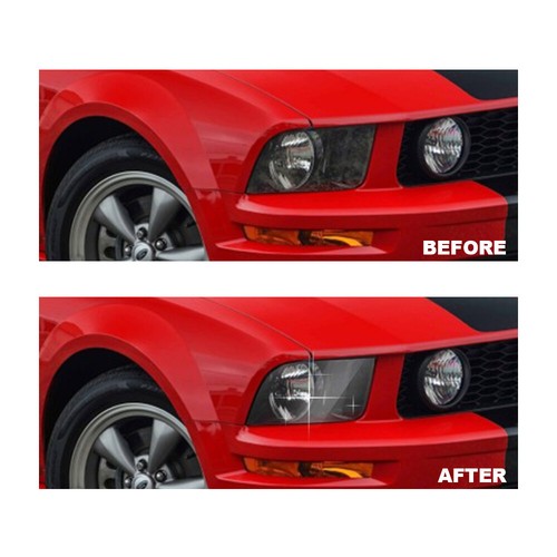 Solid Spare Fit For 2005-2009 Ford Mustang Smoke Headlight Replacement Lens Left+Right