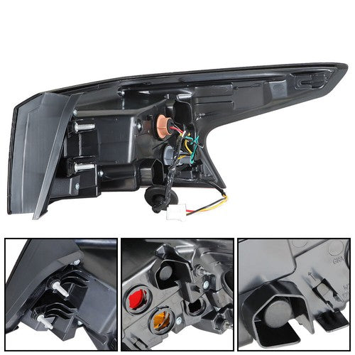 Solid Spare Fit For Nissan Altima 2019-2020 Red Driver & Passenger Rear Brake Tail Lights