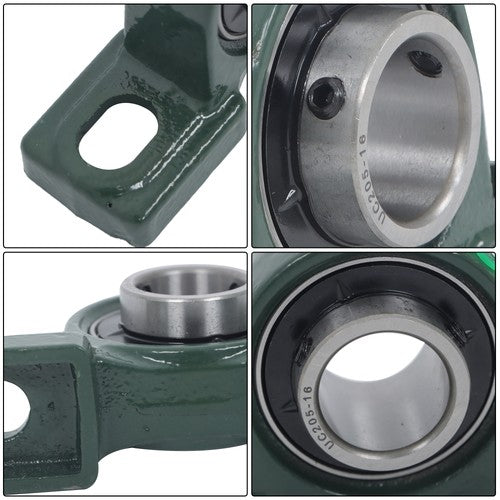 Solid Spare 4Pack UCP205-16 Pillow Block Mounted Ball Bearing 1" Bore Cast Iron Base
