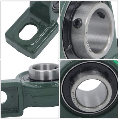 Solid Spare 4Pack UCP205-16 Pillow Block Mounted Ball Bearing 1" Bore Cast Iron Base