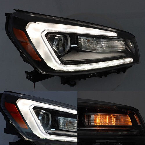 Solid Spare Headlights Replacement Pair w/ LED Tube For GMC Acadia 2013-2016 LH+RH Halogen