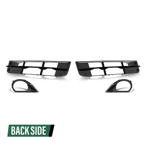 Solid Spare Fit For 10-15 Audi Q7 Standard Front Bumper Lower Fog Light Grille Covers Trim